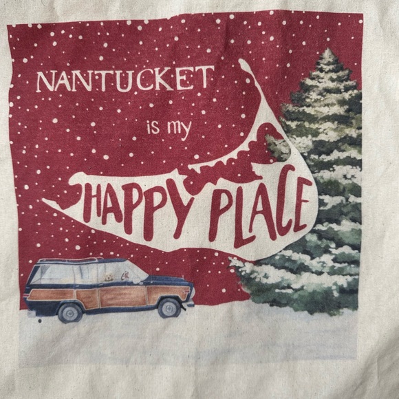 Nantucket is My Happy Place Canvas Tote Bag - New - Picture 2 of 6